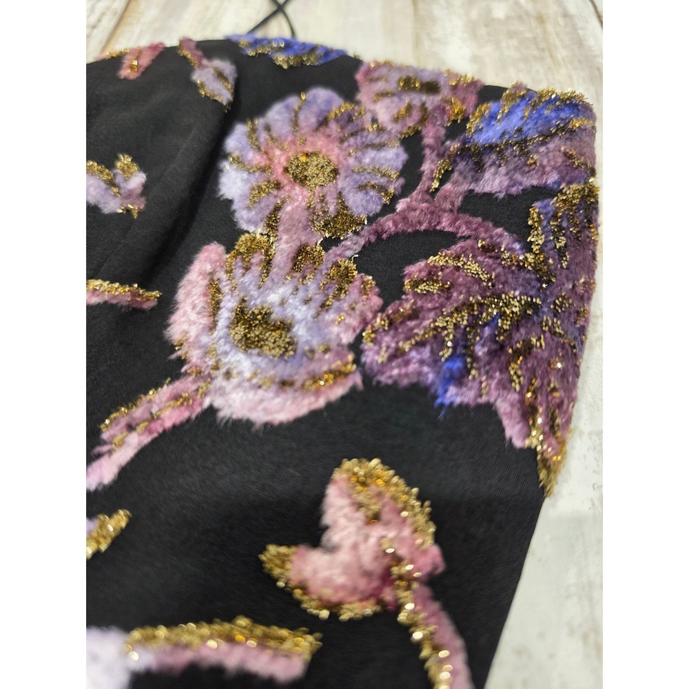 Judy Hornby Couture 3pc Silk Set Floral Devore Jacket Camisole Maxi Skirt Size 4 - Picture 12 of 16
